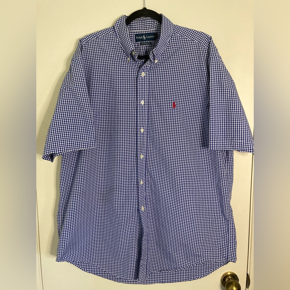 Ralph Lauren Shirt Classic Fit Casual Short Sleeve Button Up Men’s Size XL